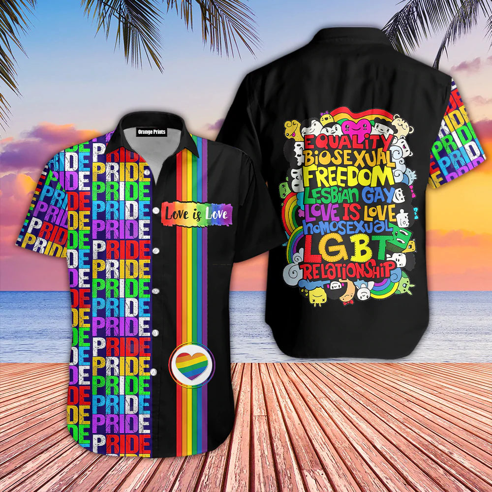 Amazing LGBT Aloha Hawaiian shirt, Equality Pride hawaiian Shirt, LGBT Pride Shirt, Love is Love Shirt HO1452