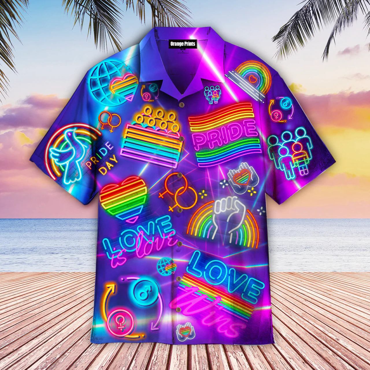 LGBT Gay Pride Month Aloha Hawaiian Shirts, LGBT Pride Shirt, Love is Love Shirt HO1451