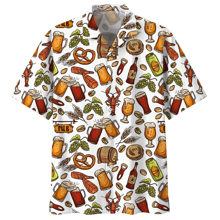Love Beer Watercolor Design Hawaiian Shirt HO2026
