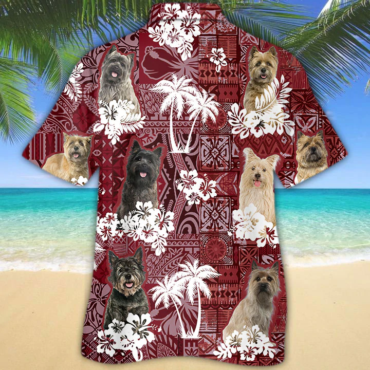 Cairn Terrier Red Hawaiian Shirt, Gift for Dog Lover Shirts, Animal Summer Shirts, Hawaiian Shirt Men HO1291