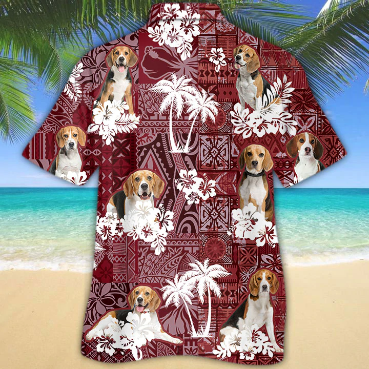 Beagle Red Hawaiian Shirt, Hawaiian shirt For men, Women, Aloha Shirt For Summer HO1311