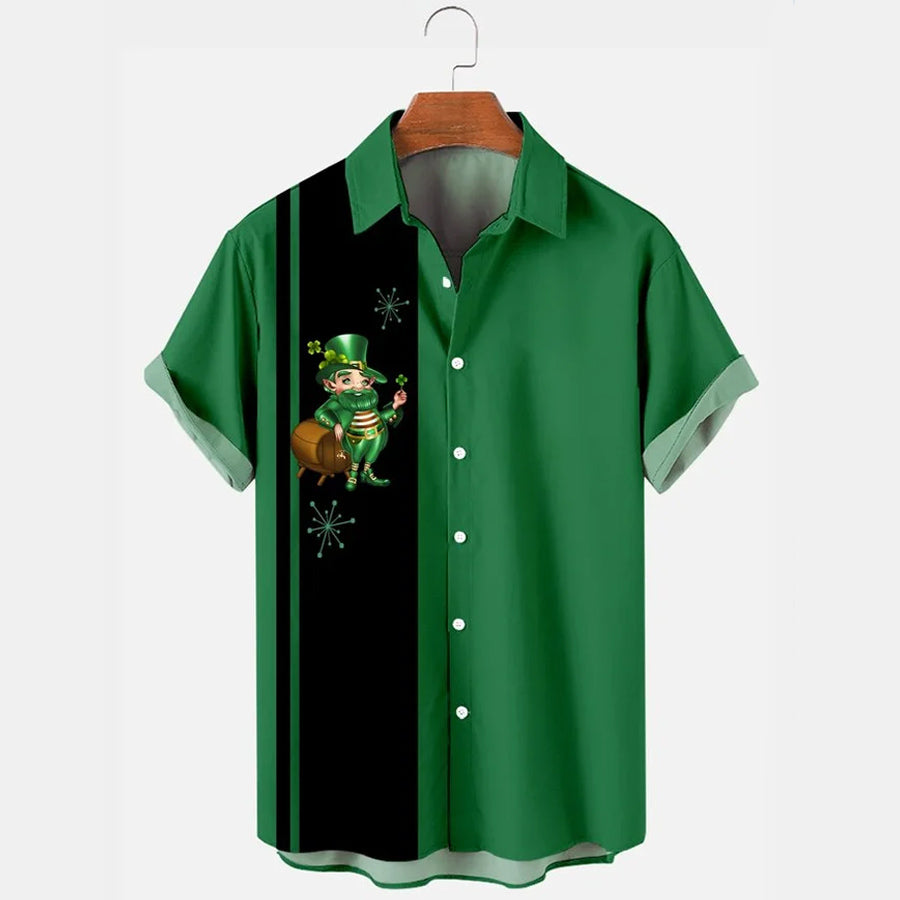 St. Patrick's Day Irish Green Shamrock Hawaiian Men's Short Sleeve Shirt, Hawaiian shirt for Men and women PO0121