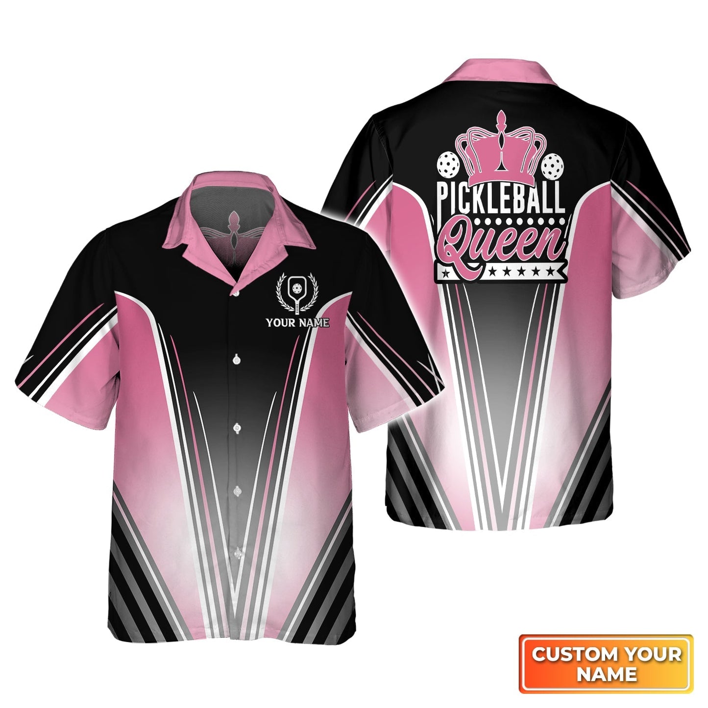 Pickleball Queen Personalized Name 3D Hawaiian Shirt Gift For Pickleball Player HO3746