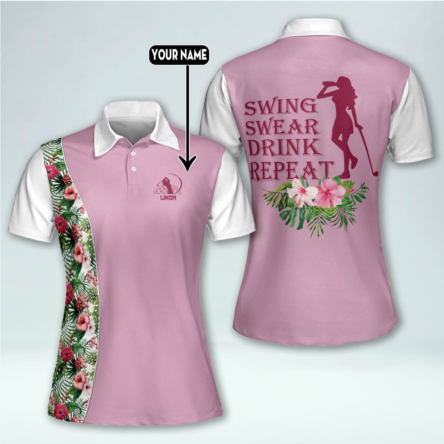 Swing Swear Repeat Golf Polo Shirt GW0011