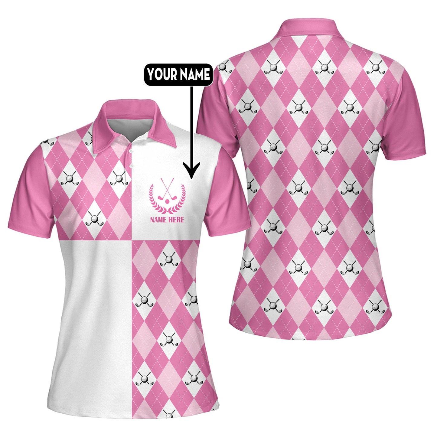 Pink Funny Golf Polo Shirt GW0022