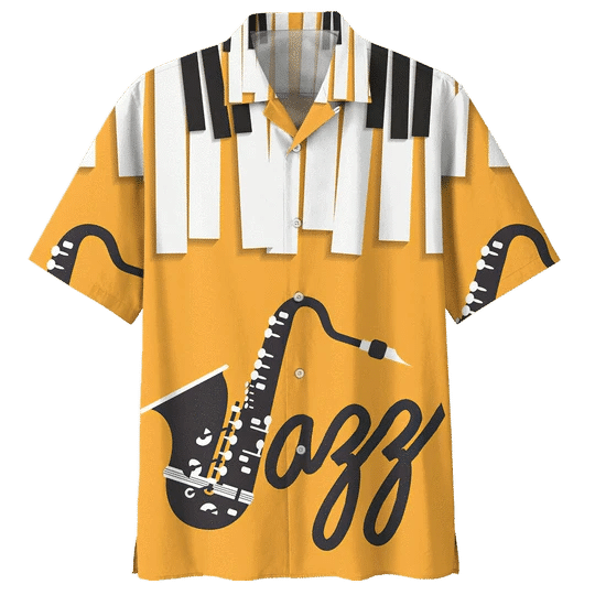 Orange Saxophone Background Design Hawaiian Shirt HO2083