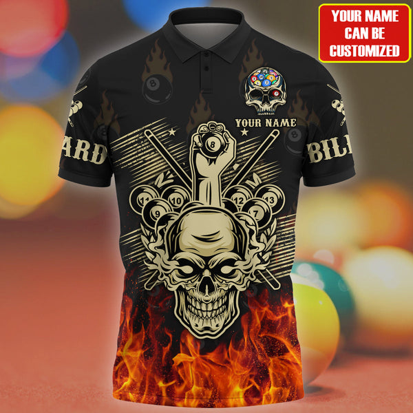 Lasfour 3D All Over Print Skull Billiard Personalized Shirt BIA0096