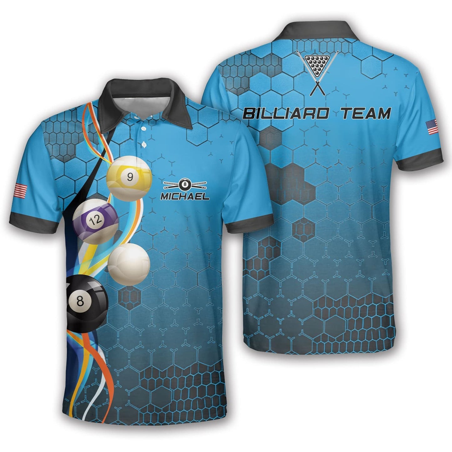 Lasfour Pool Table Hive Billiard Personalized Name Unisex Shirt BIA0492