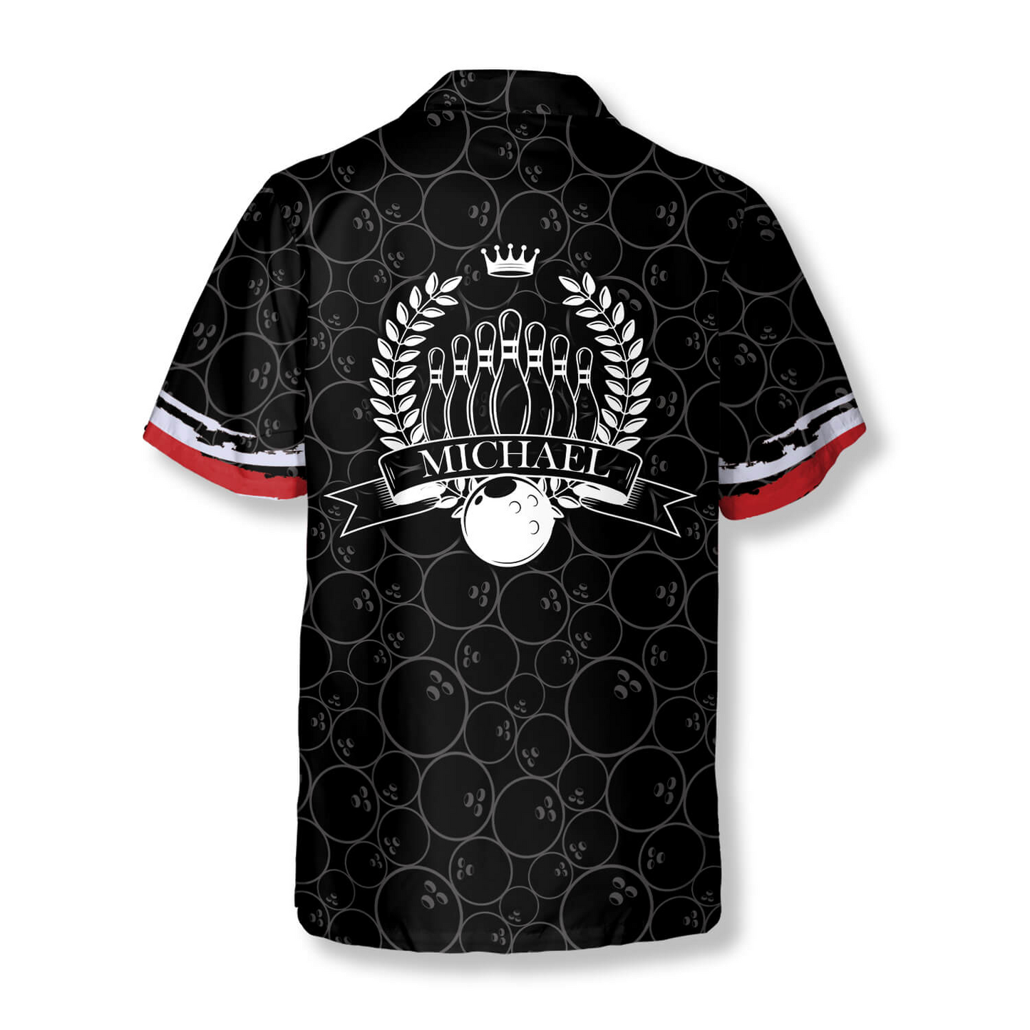 Bowling Pattern Flag Crown Emblem Custom Bowling Hawaiian Shirt, Bowling Shirt, Flag Hawaiian Shirt HO4073