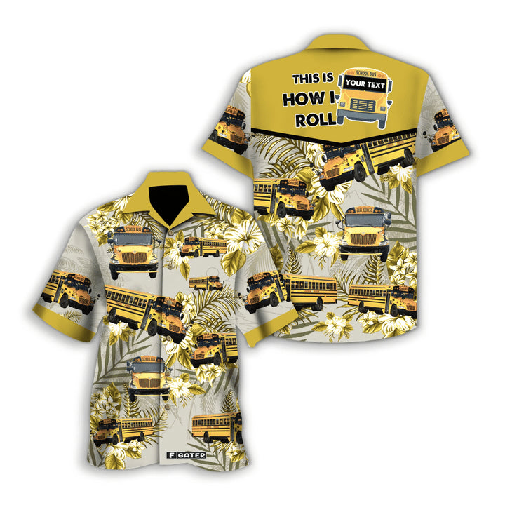 Personalized Bus Hawaiian Shirt, Summer Gift for Driver Dad, Grandpa HO0515