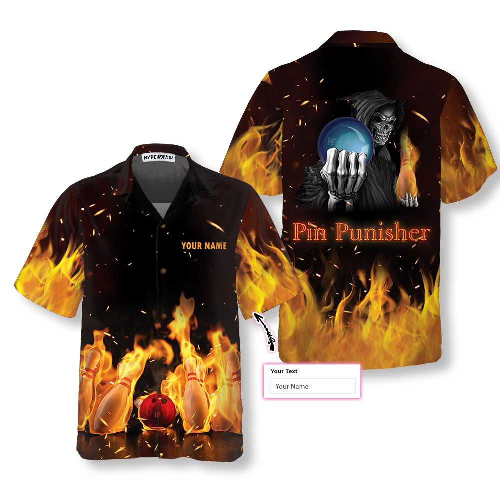 Pin Punisher Bowling Custom Name Aloha Hawaiian Shirts For Men & For Women HO0045