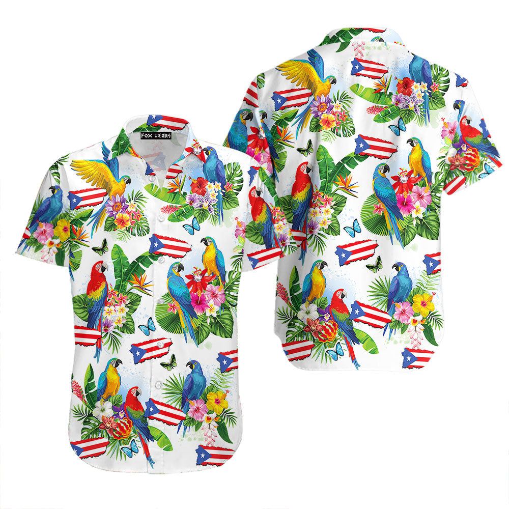 Puerto Rico Parrots Tropical Aloha Hawaiian Shirts For Men & For Women HO2878