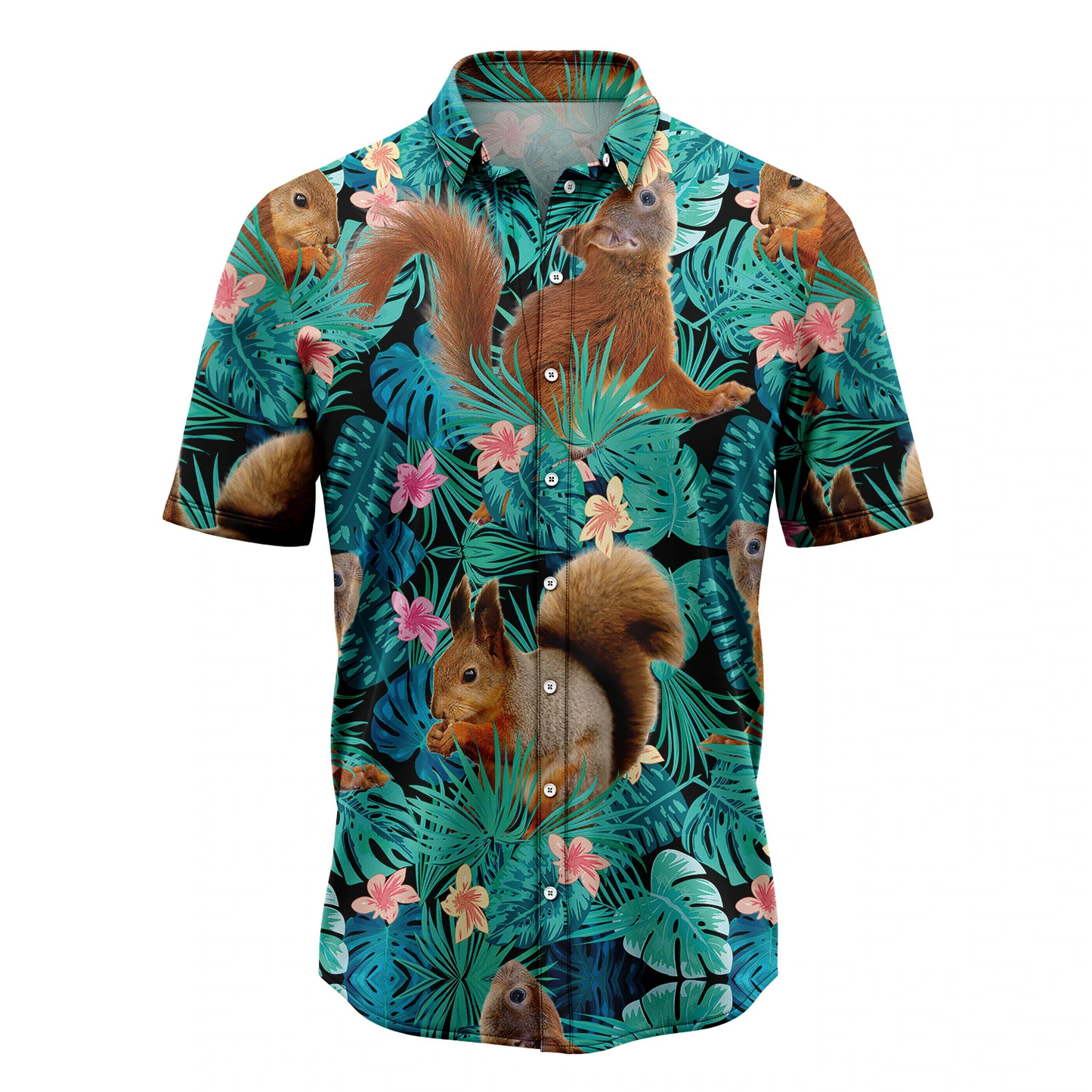 Squirrels Tropical Hawaii Shirt, Summer Hawaiian Shirts for Men, women Aloha Beach Shirt HO1061