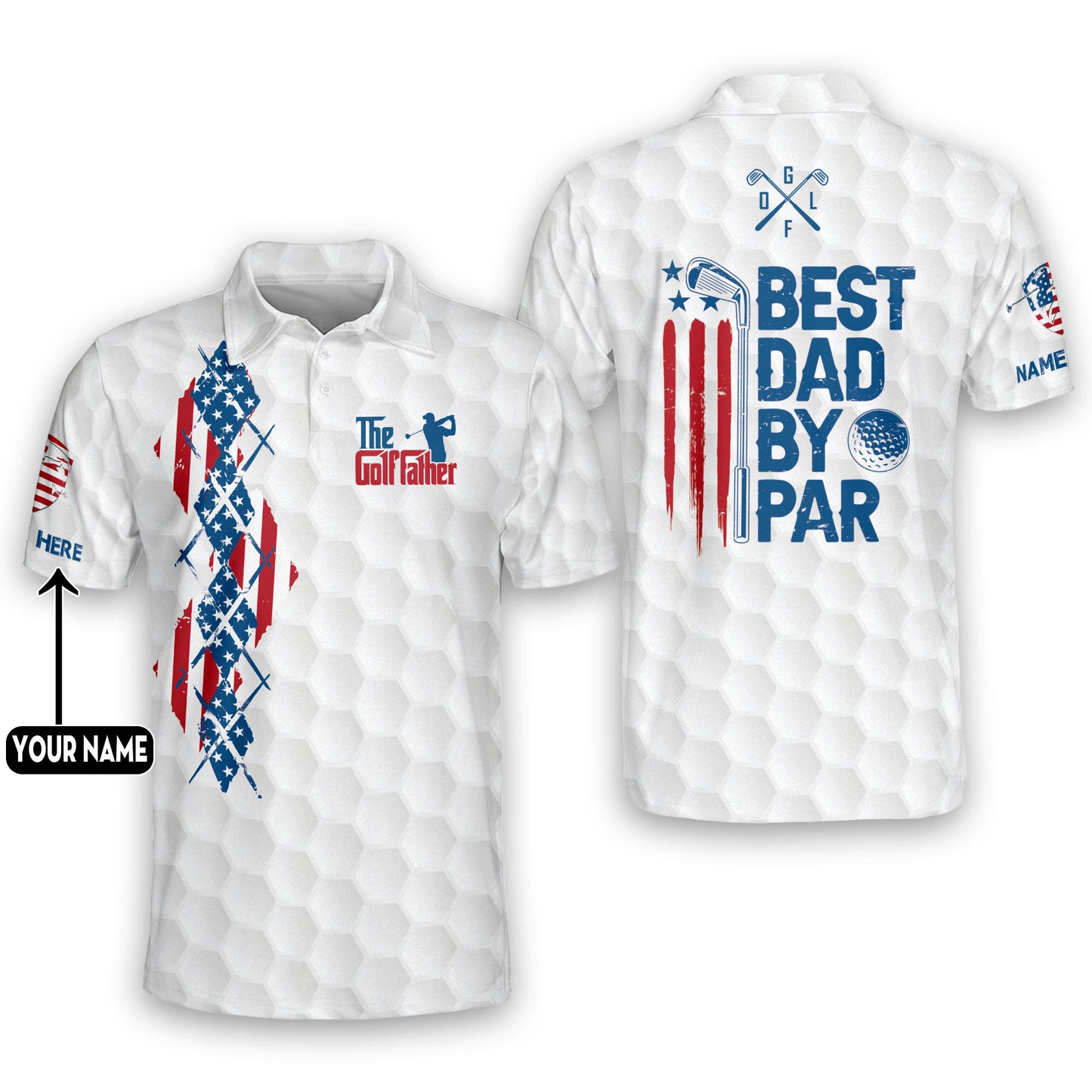 The Golf Father Best Dad By Par Golf Polo Shirt GM0096