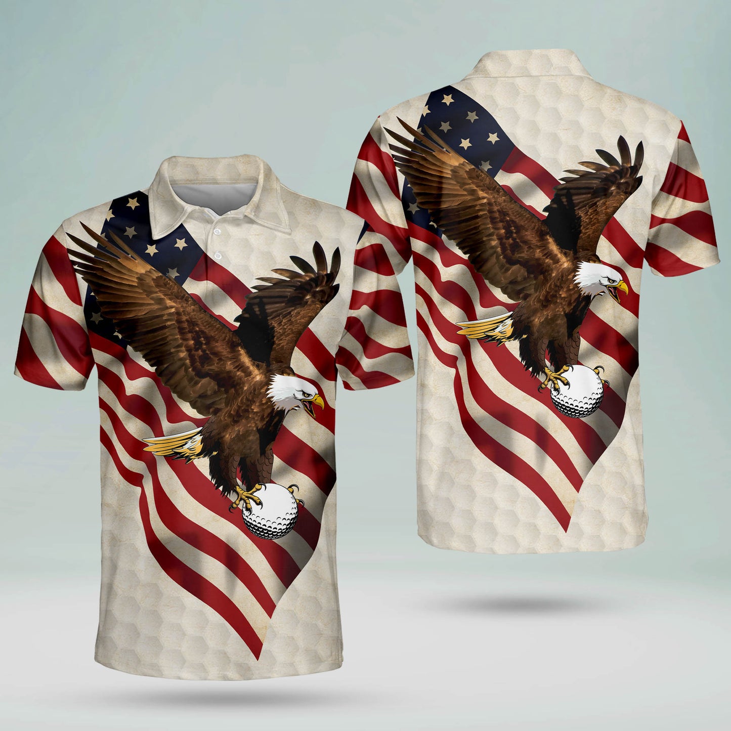 Proud Golf American Flag Golf Polo Shirt GM0116