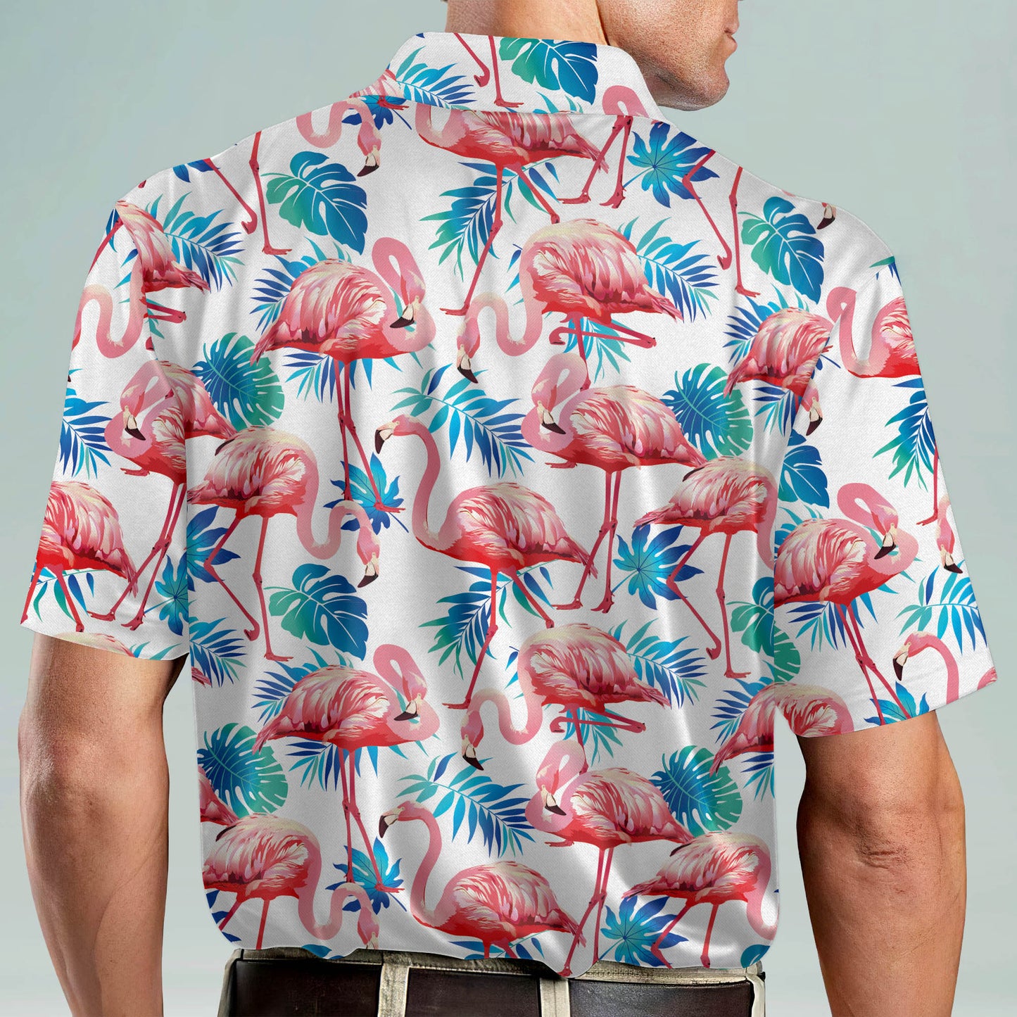 Floral Tropical Flamingo Tropical Golf Polo Shirt GM0256