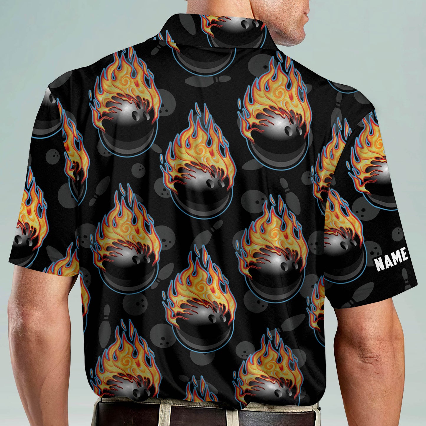 Custom Funny Flame Ball Bowling Shirts BM0034