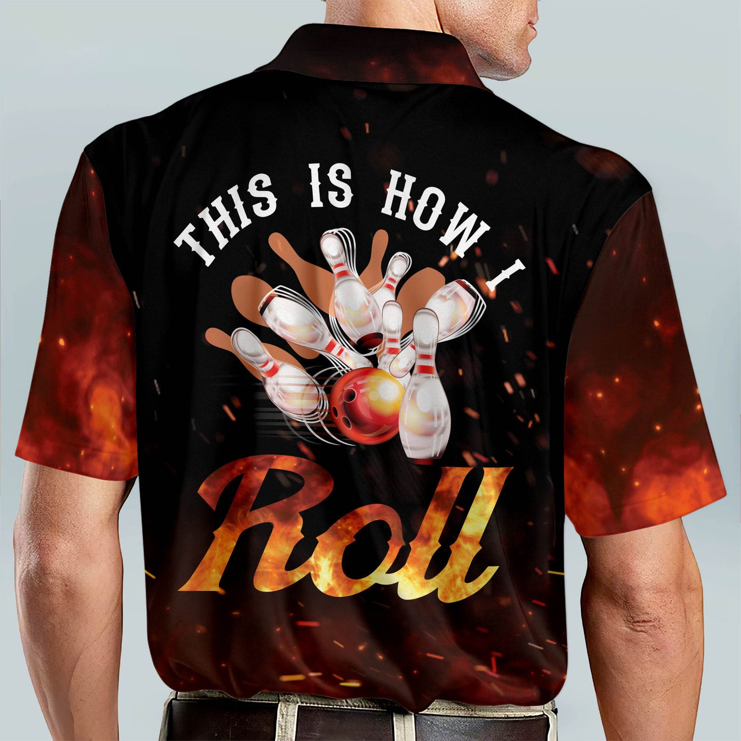 Custom Flame Bowling Shirt Retro BM0101