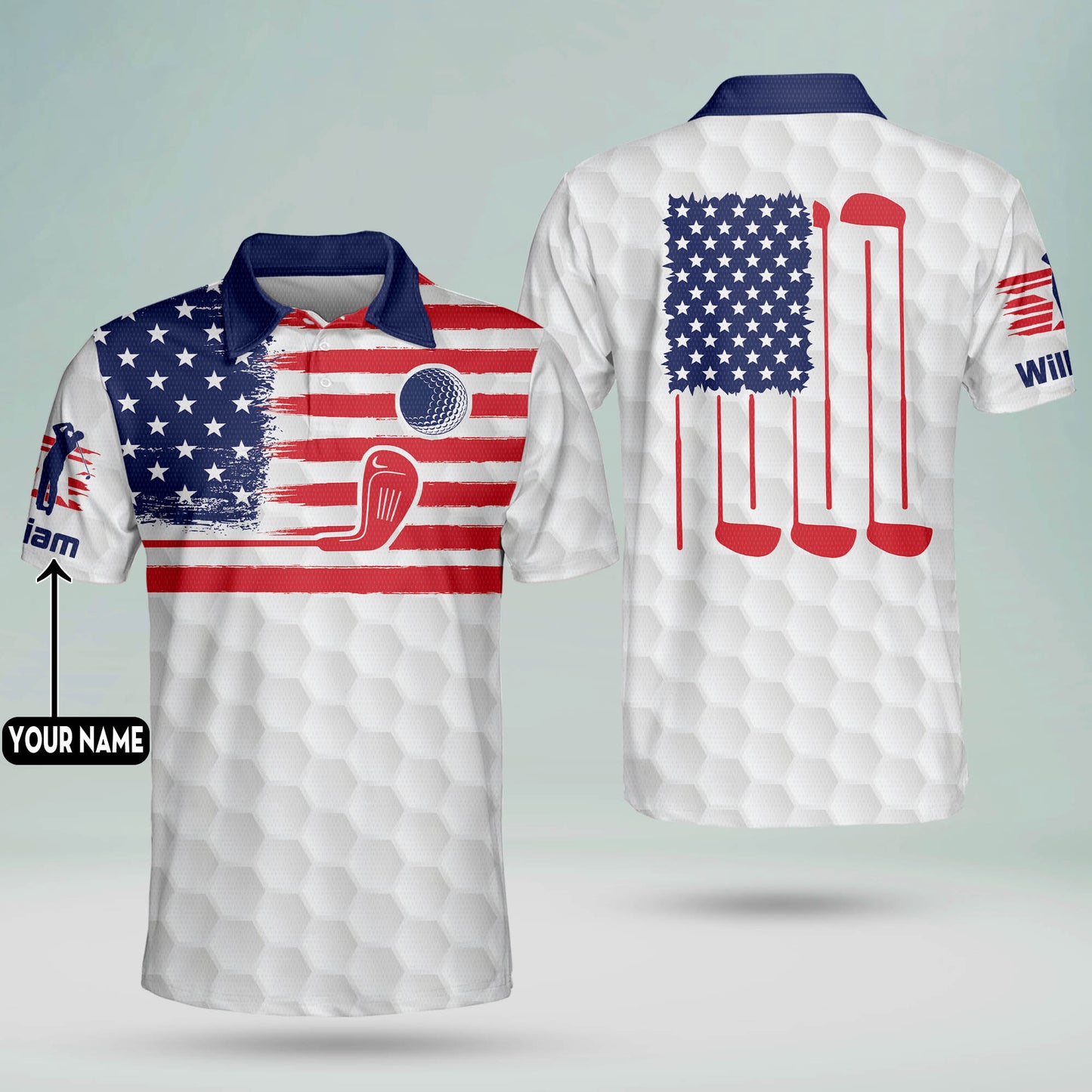 American Flag Team US Golf Polo Shirt GM0211