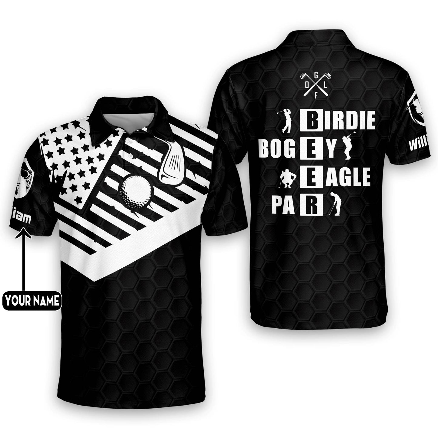 Birdie Bogey Eagle Par Golf Polo Shirt GM0206