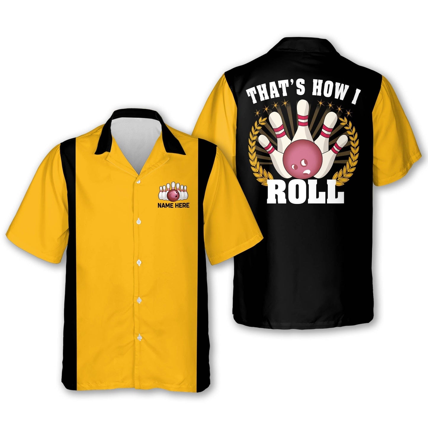 That's How I Roll Hawaiian Bowling Shirt for Men, Custom name bowling player shirt HO2770