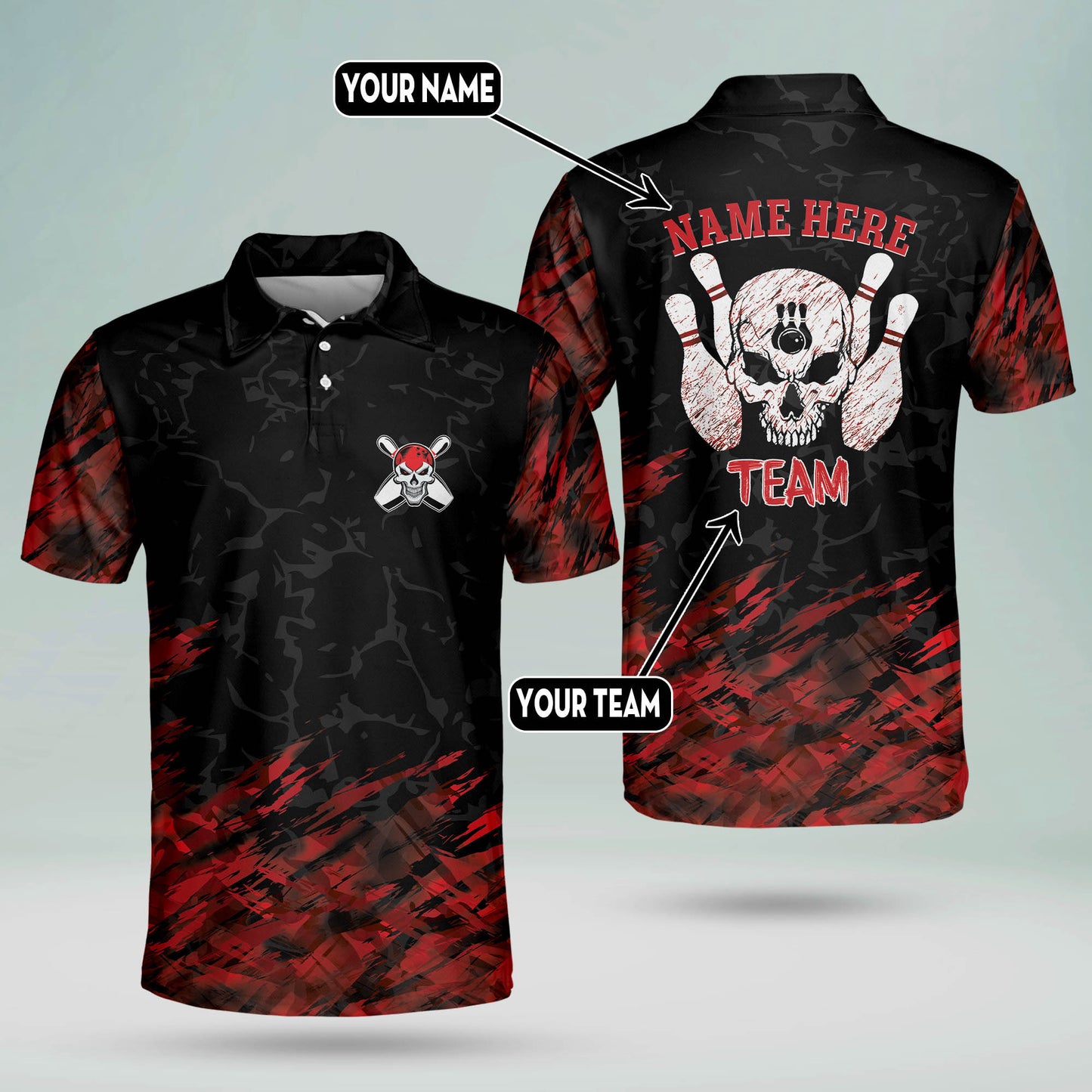 Custom Crazy Skull Bowling Shirts BM0071