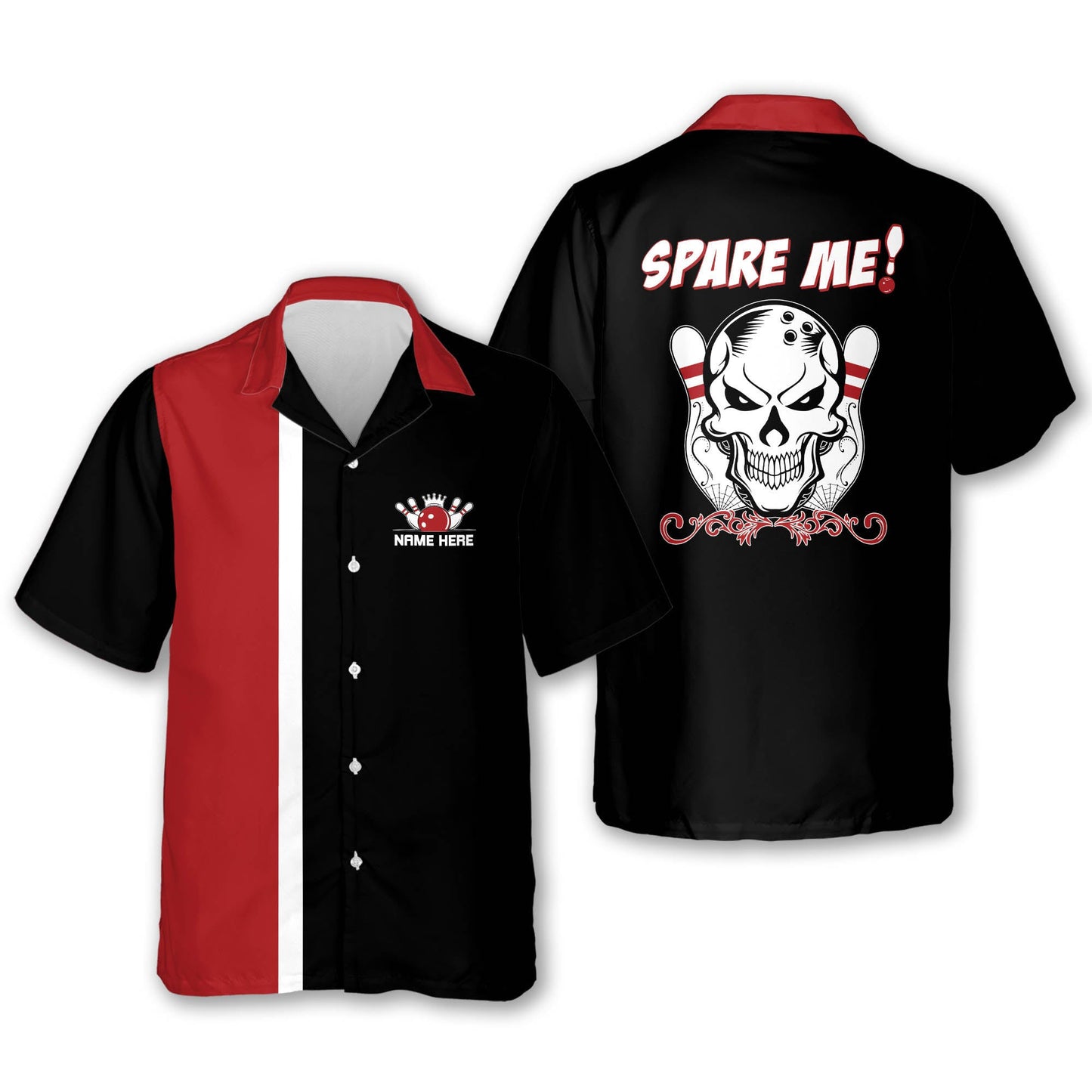 Custom with Name Spare Me Bowling Hawaiian Shirt, Bowling shirt for men HO2760
