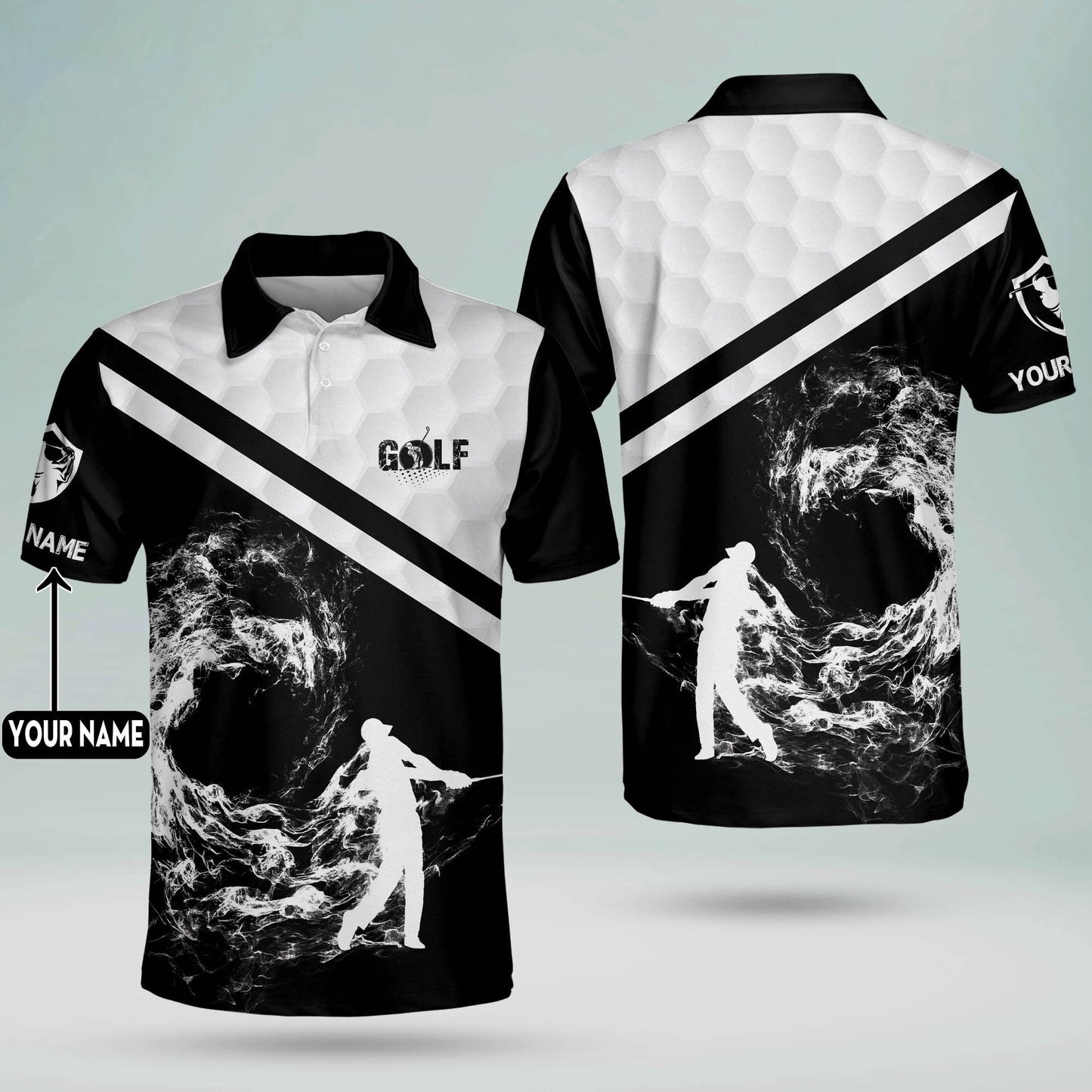 Golfer with Smoke Crazy Golf Polo Shirt GM0243
