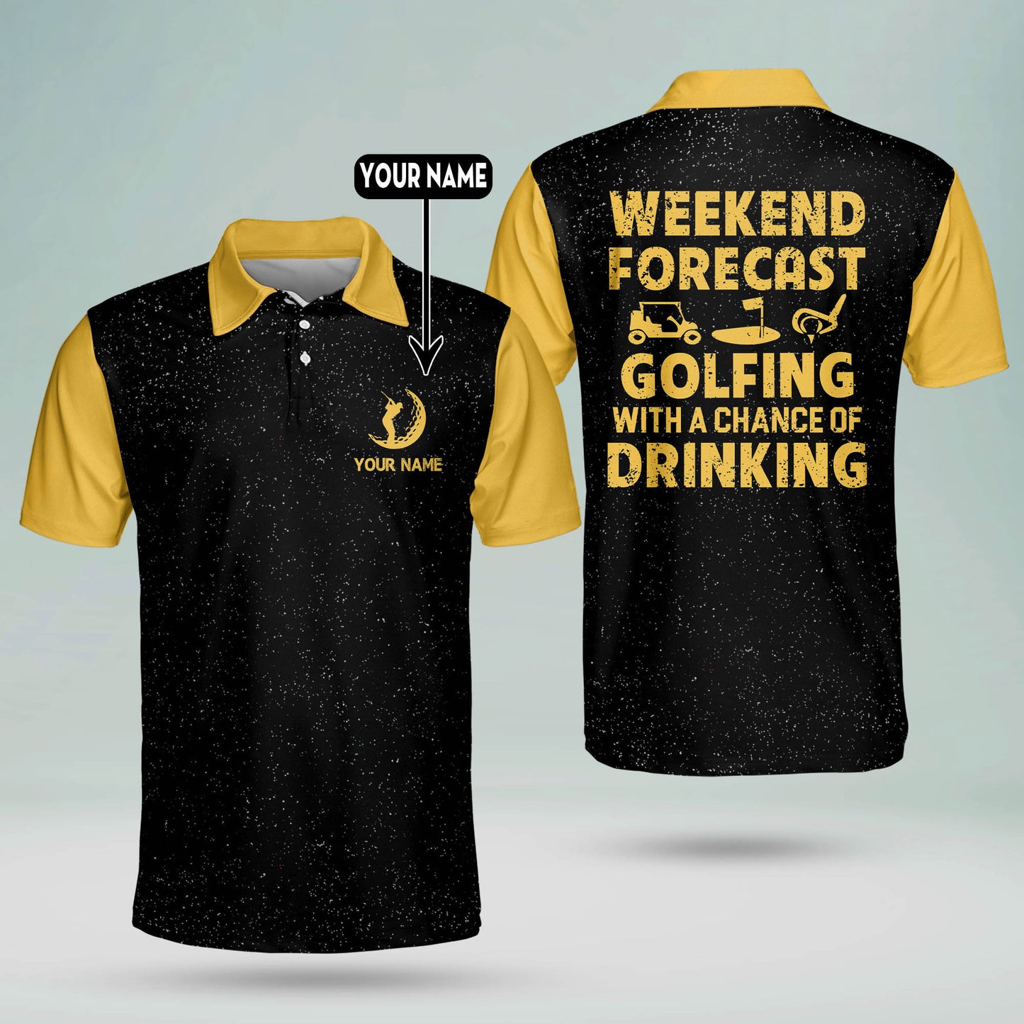 Weekend Forecast Golfing with A Chance of Drinking Golf Polo Shirt GM0242