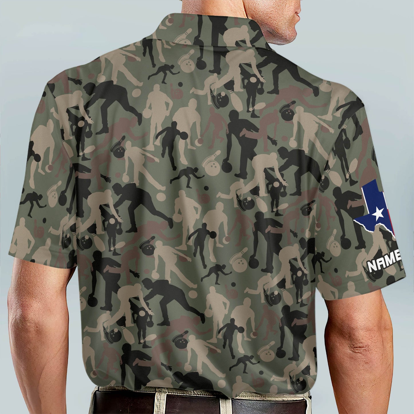 Custom Camo Bowling Shirt with Name BM0107