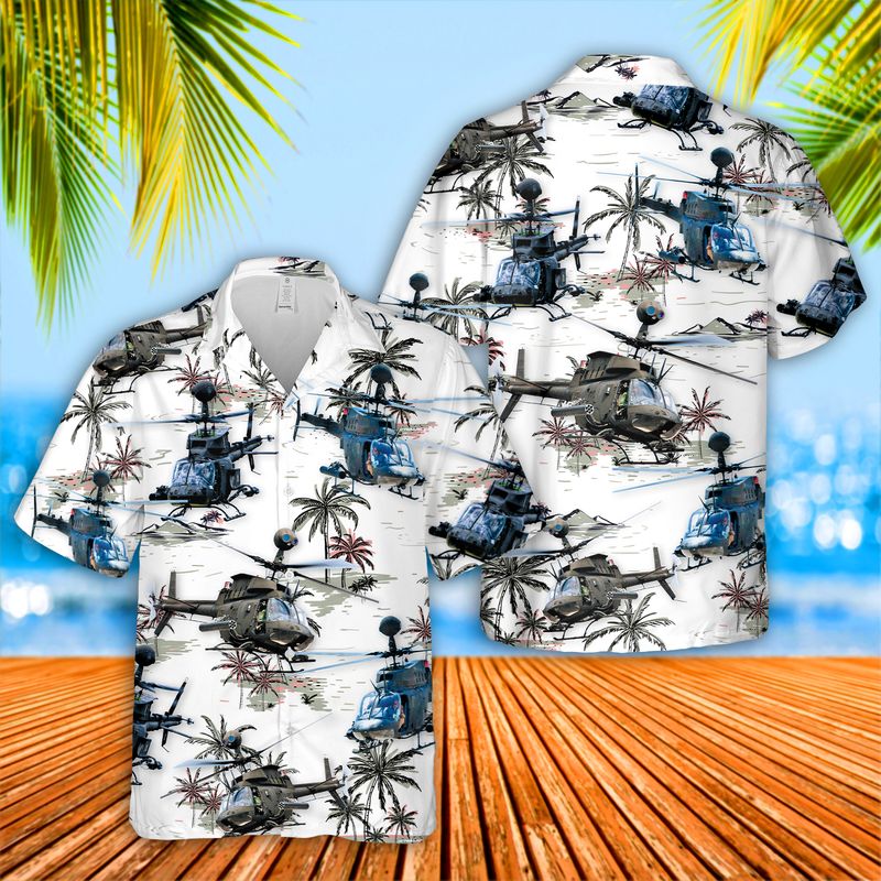 US Army Bell OH-58 Kiowa Hawaiian Shirt HO1700