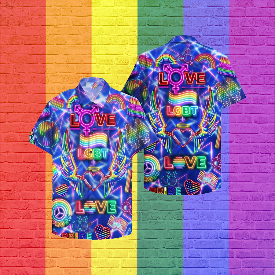 Love Wins Pride Month Hawaiian Hawaii Shirt, Soft Hawaii Shirt, 3D Hawaiian Aloha Shirt For Ally, Lesbian Gaymer HO4653