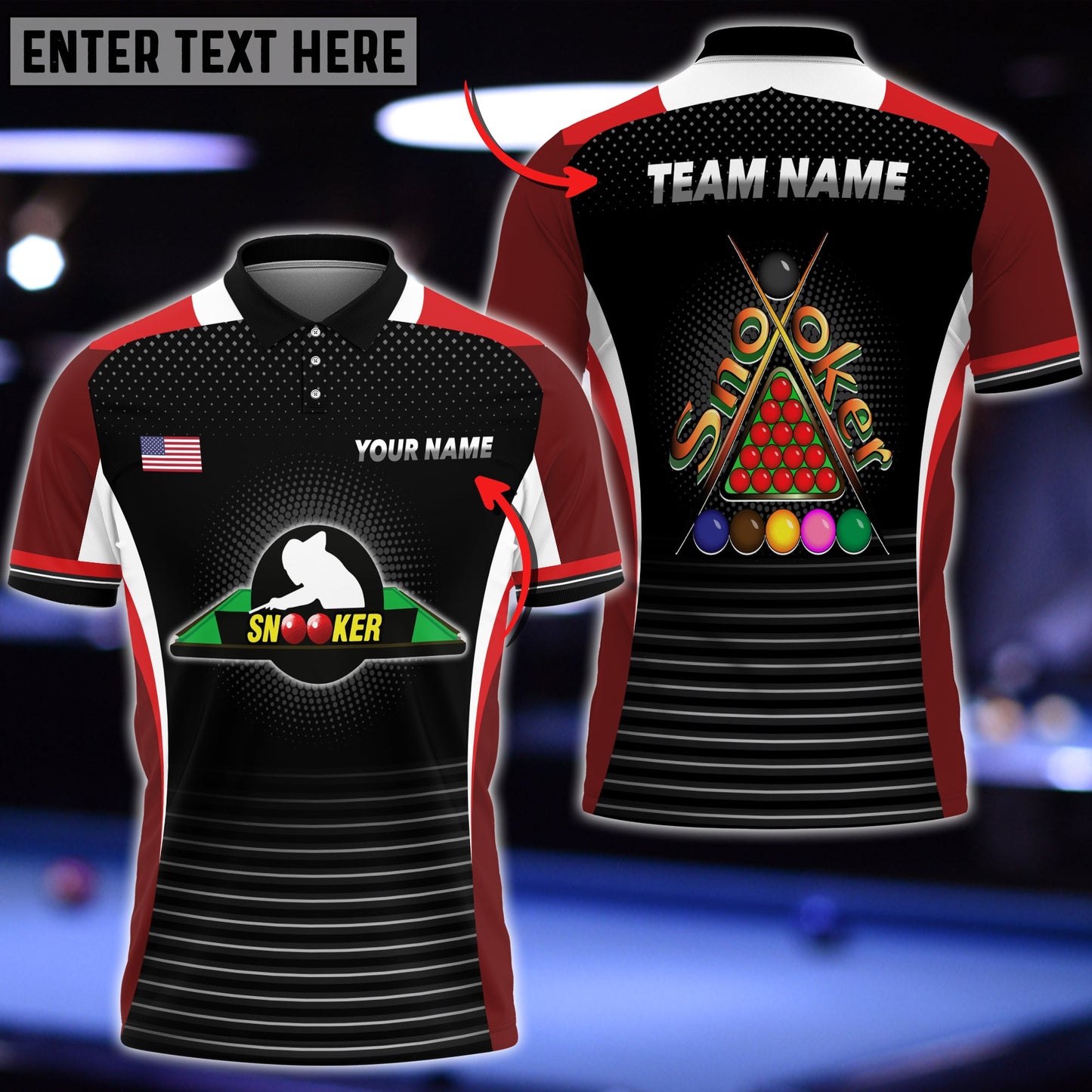 Lasfour Personalized Billiard Snooker Player Polo Shirt BIA0689