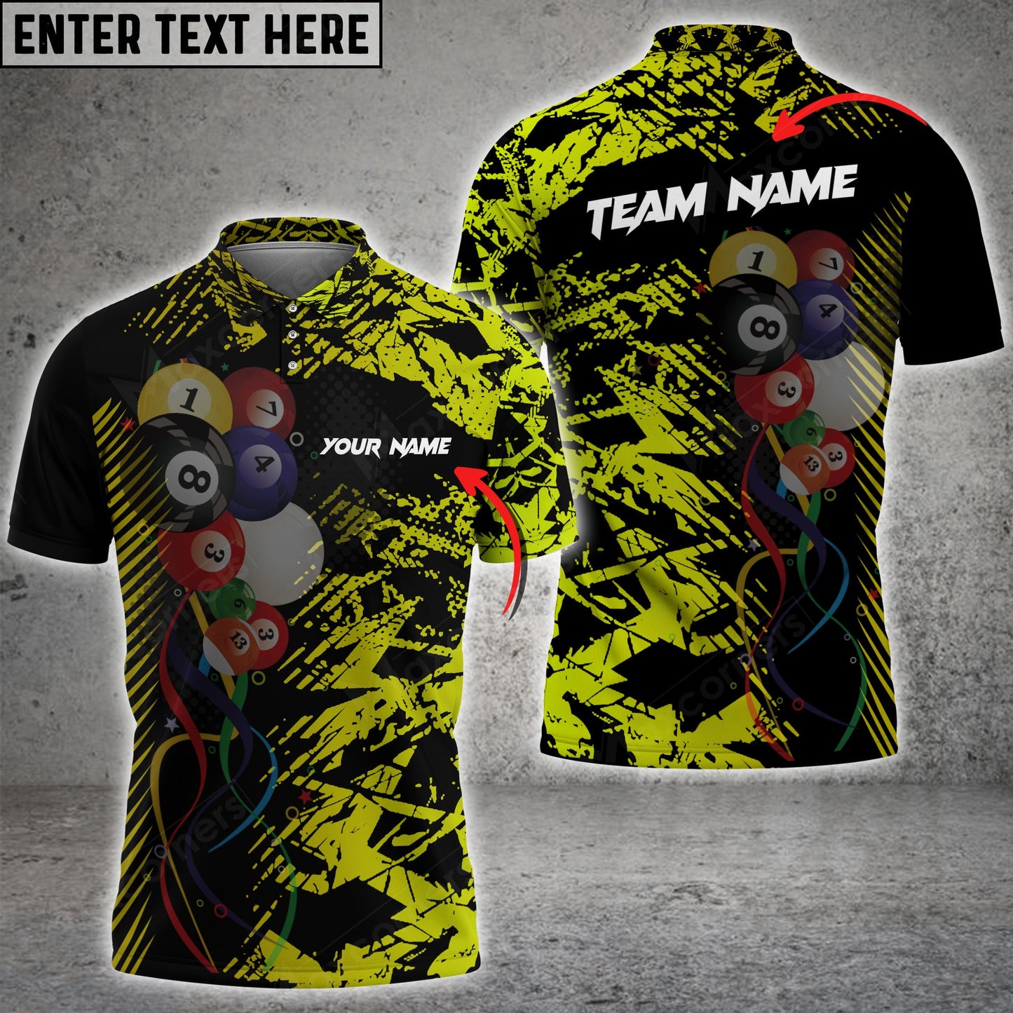 Lasfour Billiards Ball Personalized Name, Team Name Unisex 3D Shirt ( More Color Options ) BIA0548