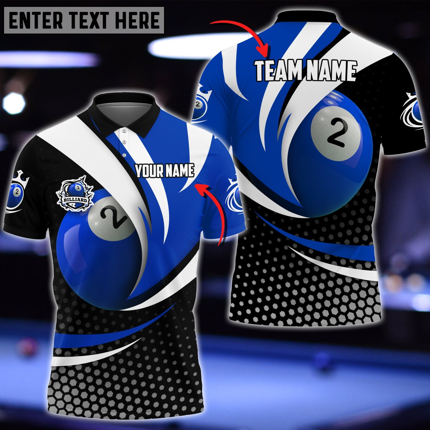 Lasfour Personalized Billiard Ball 2 Player Polo Shirt BIA0688