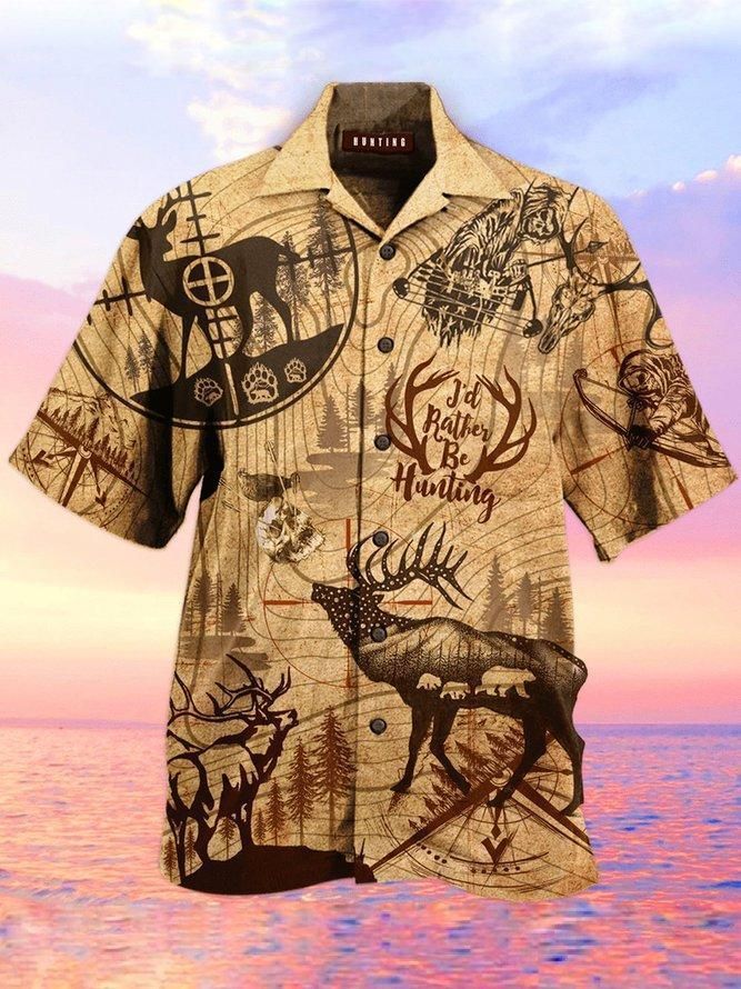 Vintage Style Hunting Deer Pattern Hawaiian Shirt HO2027