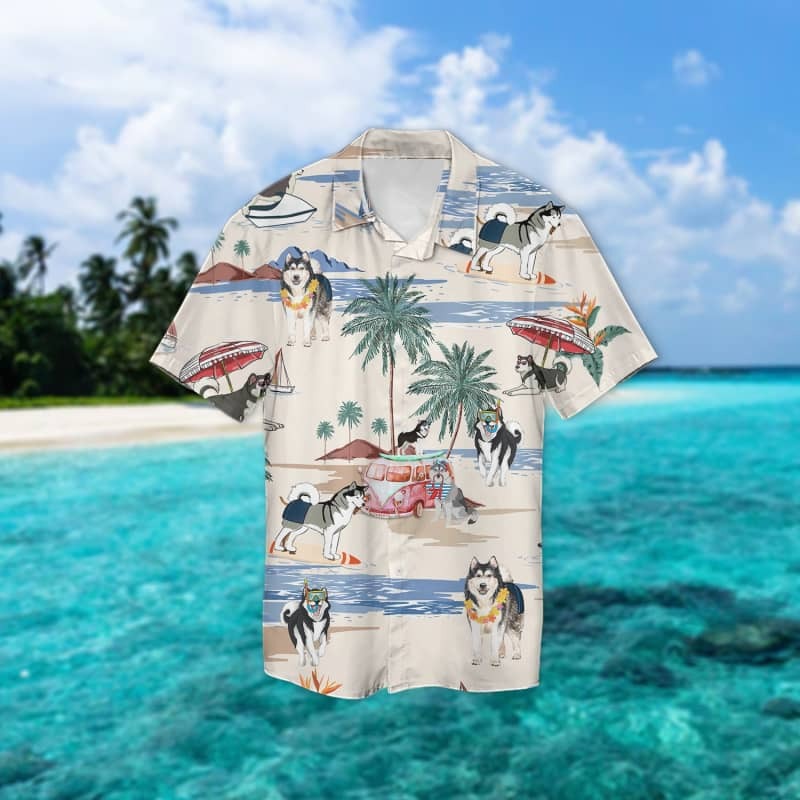 Alaskan Malamute Summer Beach Hawaiian Shirt, 3D Full Print Dog Hawaii Shirt For Summer Day HO4893