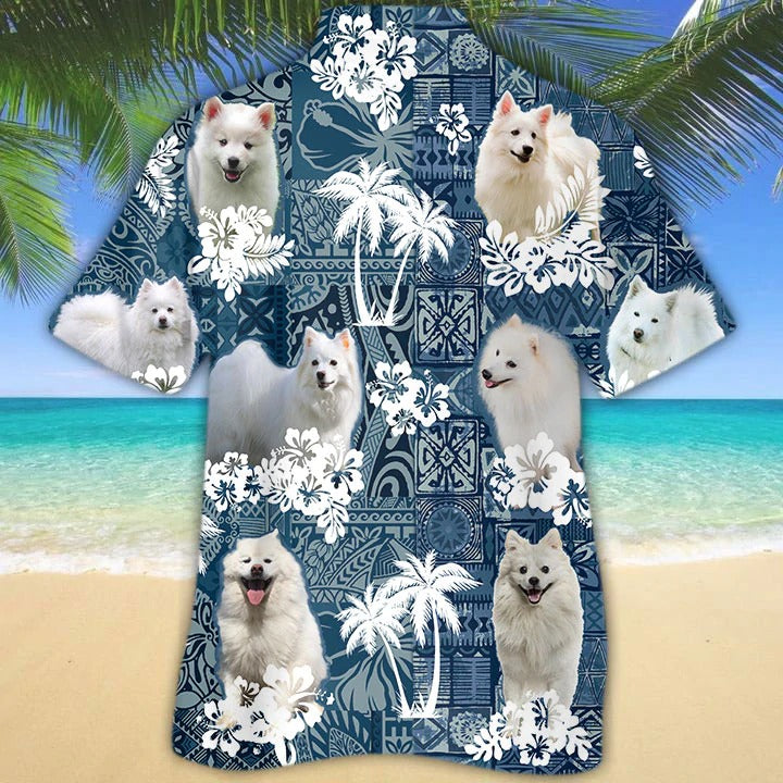 American Eskimo Hawaiian Shirt, 3D Full Print Dog Hawaii Shirt, Dog Breeds In Hawaii Shirts HO4862