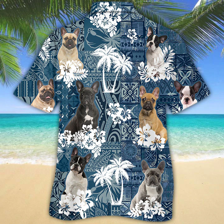 French Bulldog Hawaiian Shirt, Flower dog Short Sleeve Hawaiian Aloha Shirt, hawaiian shirt for men, women HO0227