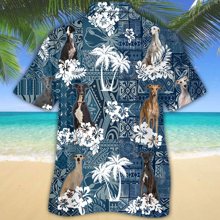 Greyhound Hawaiian Shirt, Flower Greyhound Short Sleeve Hawaiian Aloha Shirt for Men, Women HO2682
