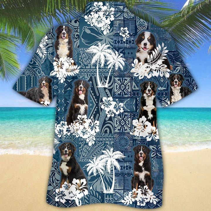 Bernese Mountain Hawaiian Shirt For Dog Lovers, Hawaiian Dog Shirt For Dad, Dog Lovers Gifts HO4876