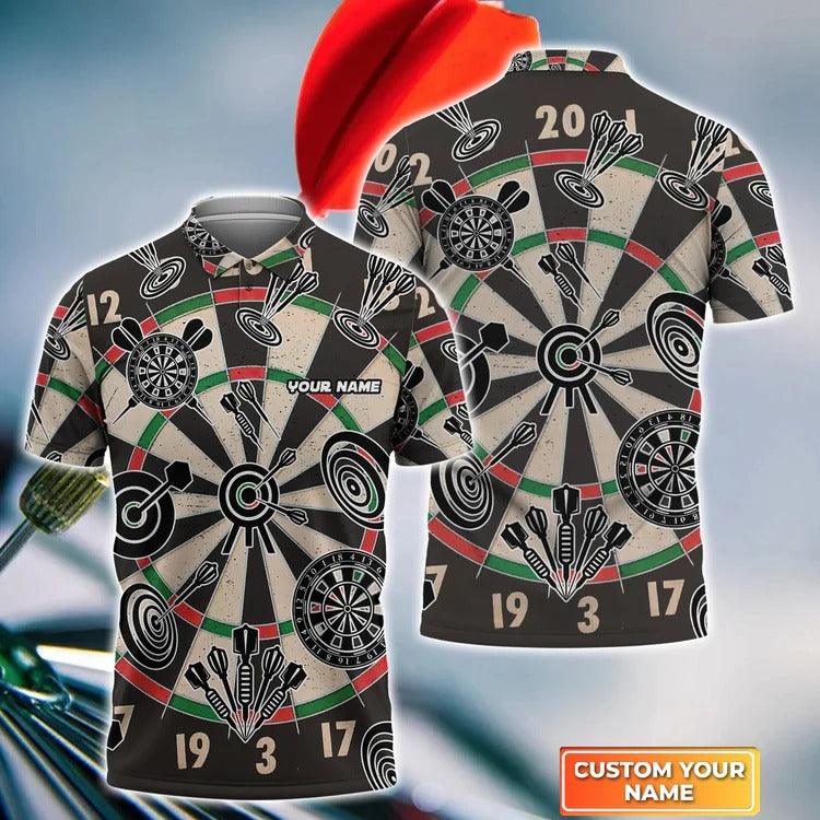Lasfour Customized Name Darts Polo Shirt, Dartboard, Personalized Name Polo Shirt DMA0014