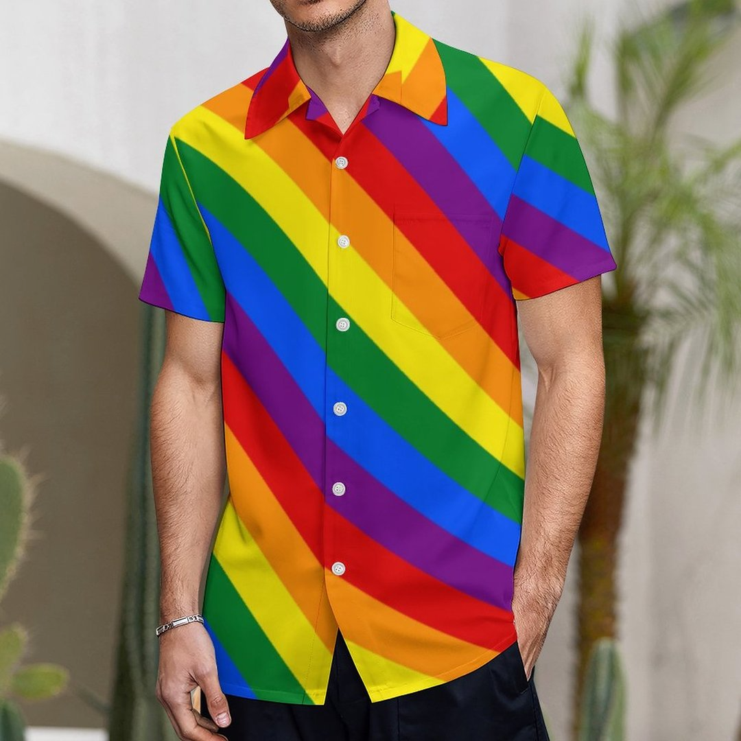 Gay Pride Hawaiian Shirt, Lgbt Rainbow Gay Pride Flag Hawaiian Vintage Hawaii Beach Shirts HO4511
