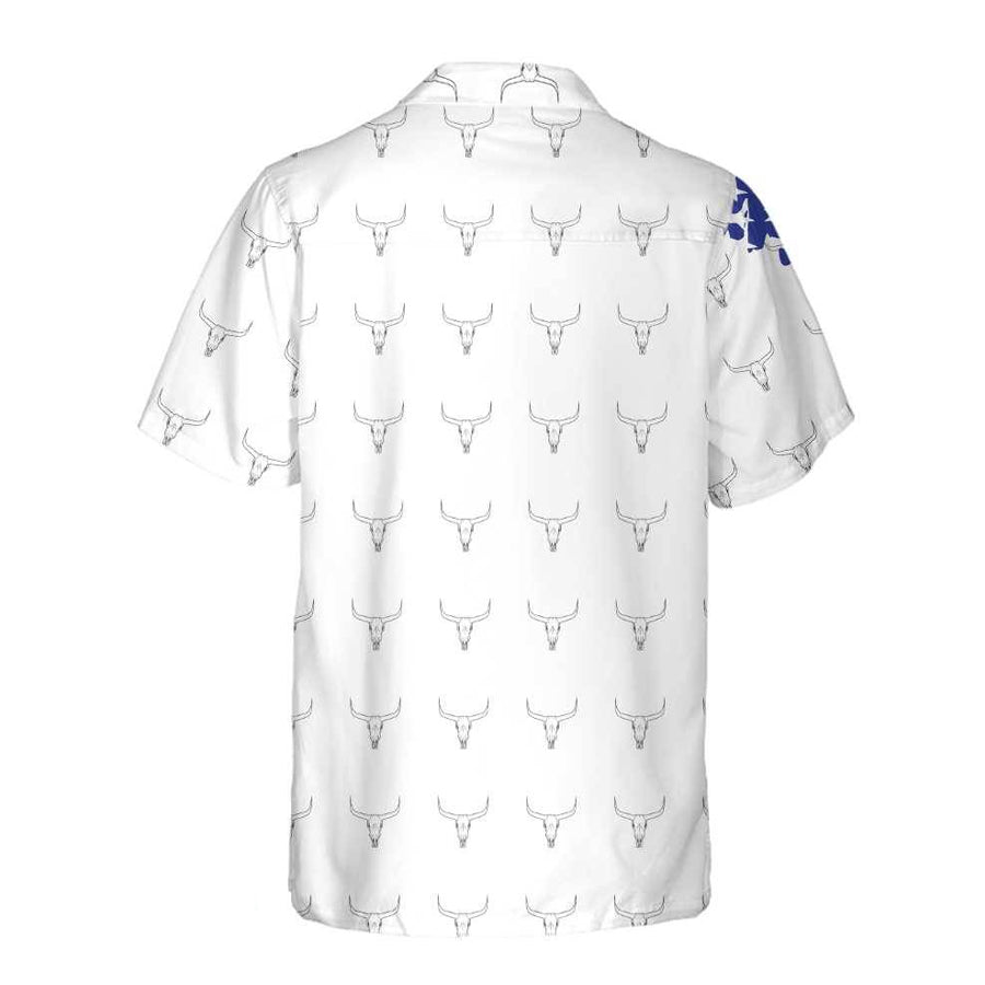 Texas Flag Longhorn Pattern Hawaiian Shirt, Unique Texas Shirt, Gift For Texas Lovers HO3288
