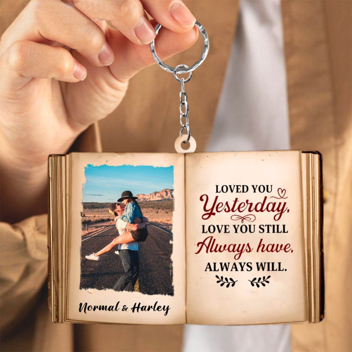 Couple My Favorite Place Is Next To You, Personalized Acrylic Keychain, Upload Couple's Image KO0022