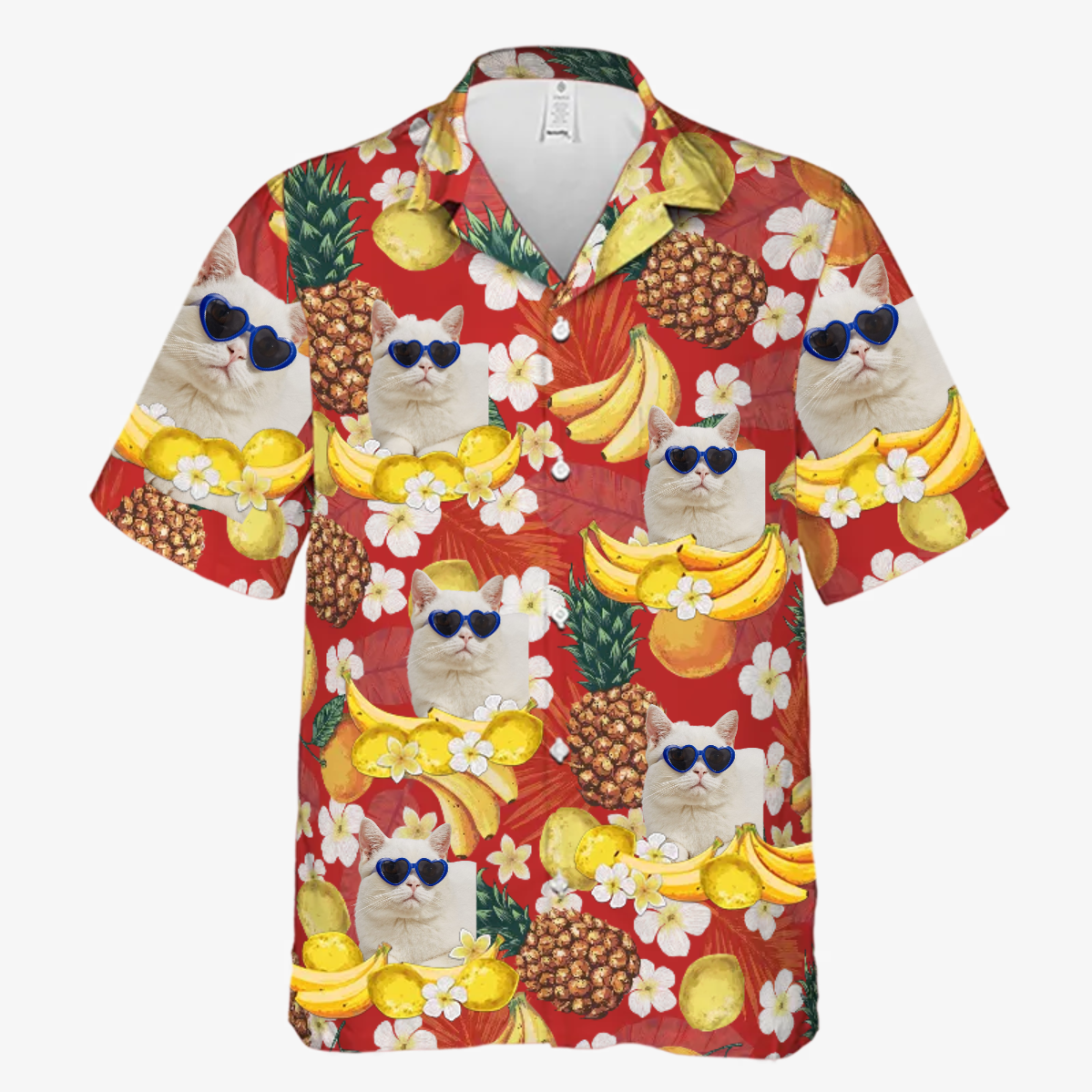 Tropical Fruit Pattern - Dog & Cat Personalized Custom Unisex Hawaiian Shirt - Upload Image, Dog Face, Cat Face HO4362