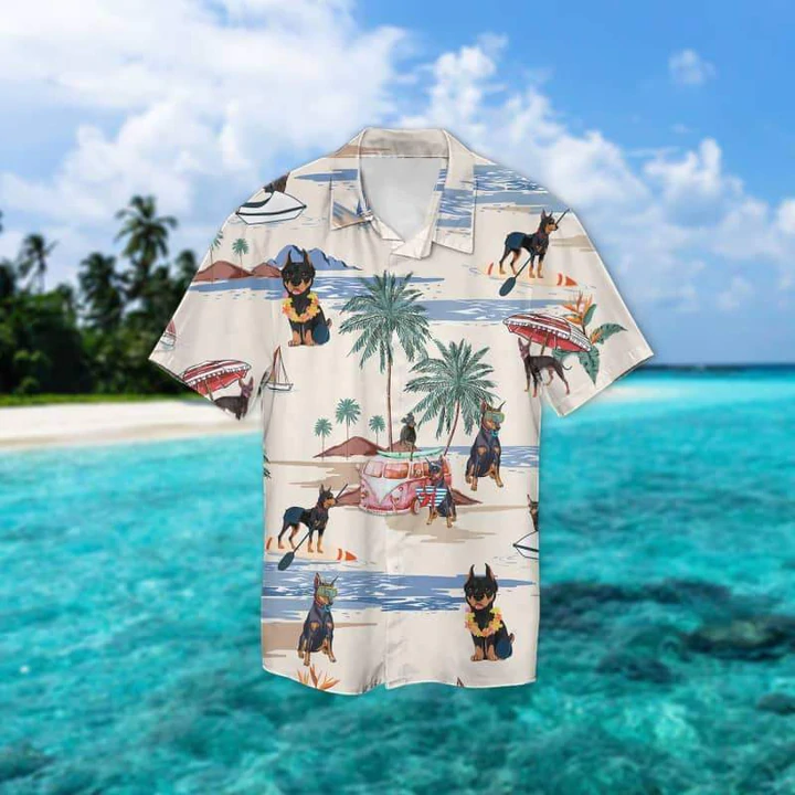 Manchester Terrier Summer Beach Hawaiian Shirt, Hawaiian Shirts for Men women Short Sleeve Aloha Beach Shirt HO0903