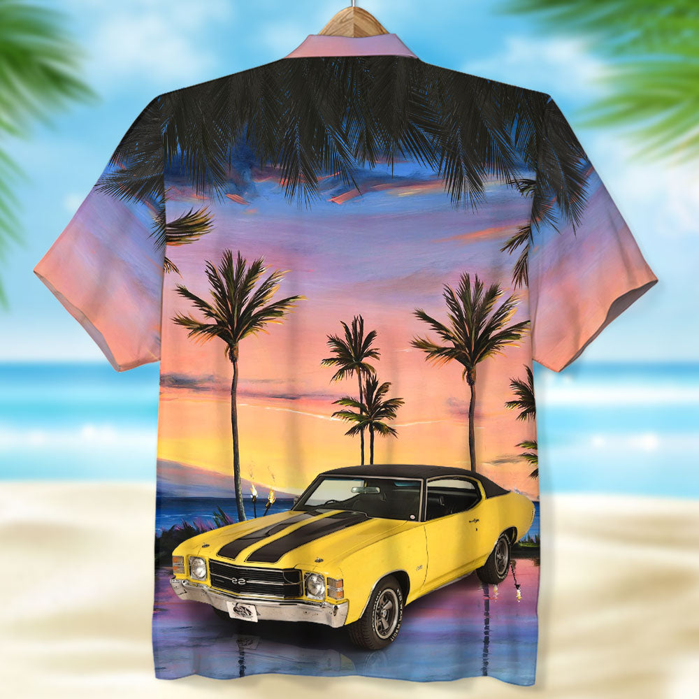 Custom Car Photo Hawaiian Shirt, Aloha Shirt, Sunset Beach Pattern, Hawaiian Shirt for Men, Women HO4212