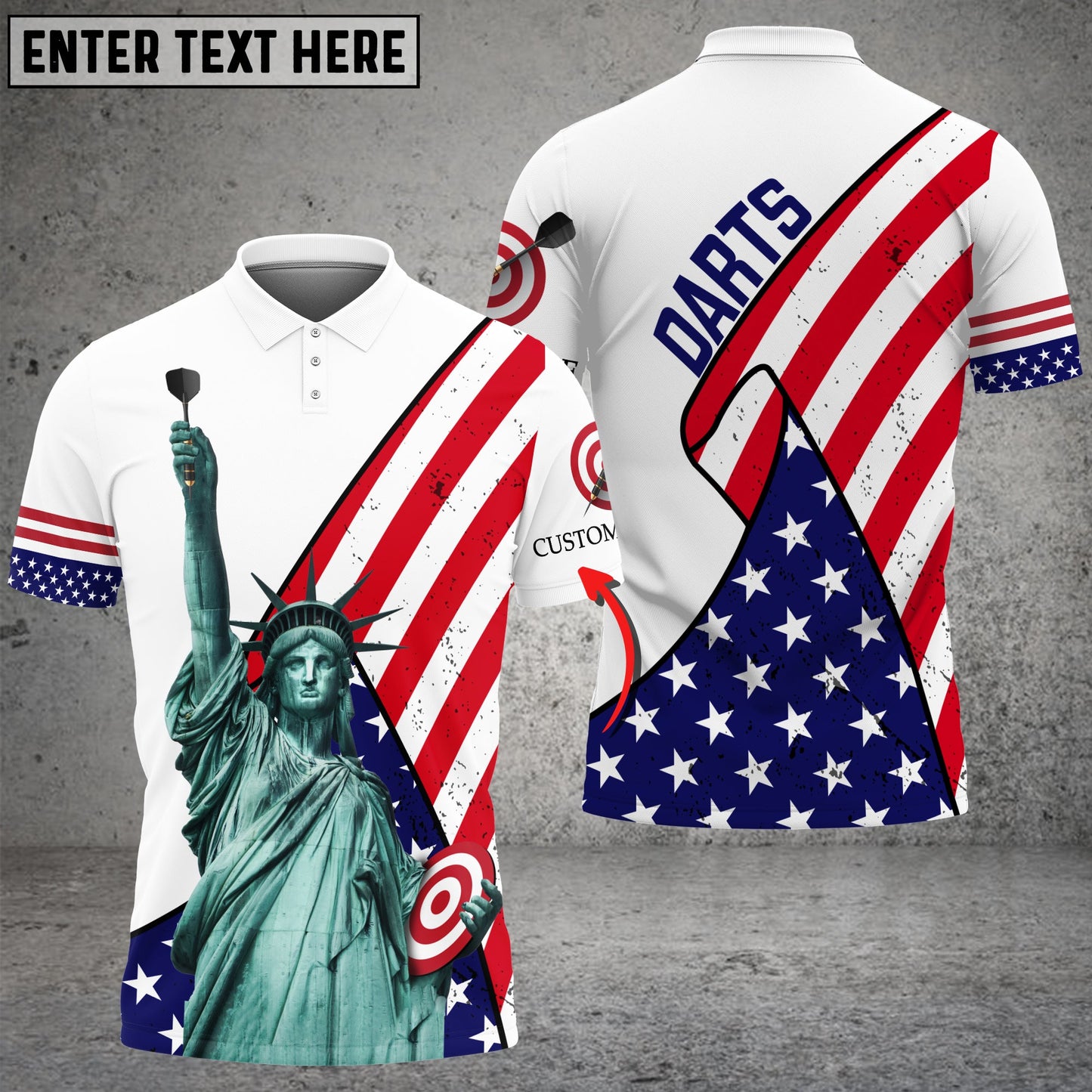 Lasfour Statue Of Liberty Darts Personalized Name 3D Shirt DMA0367