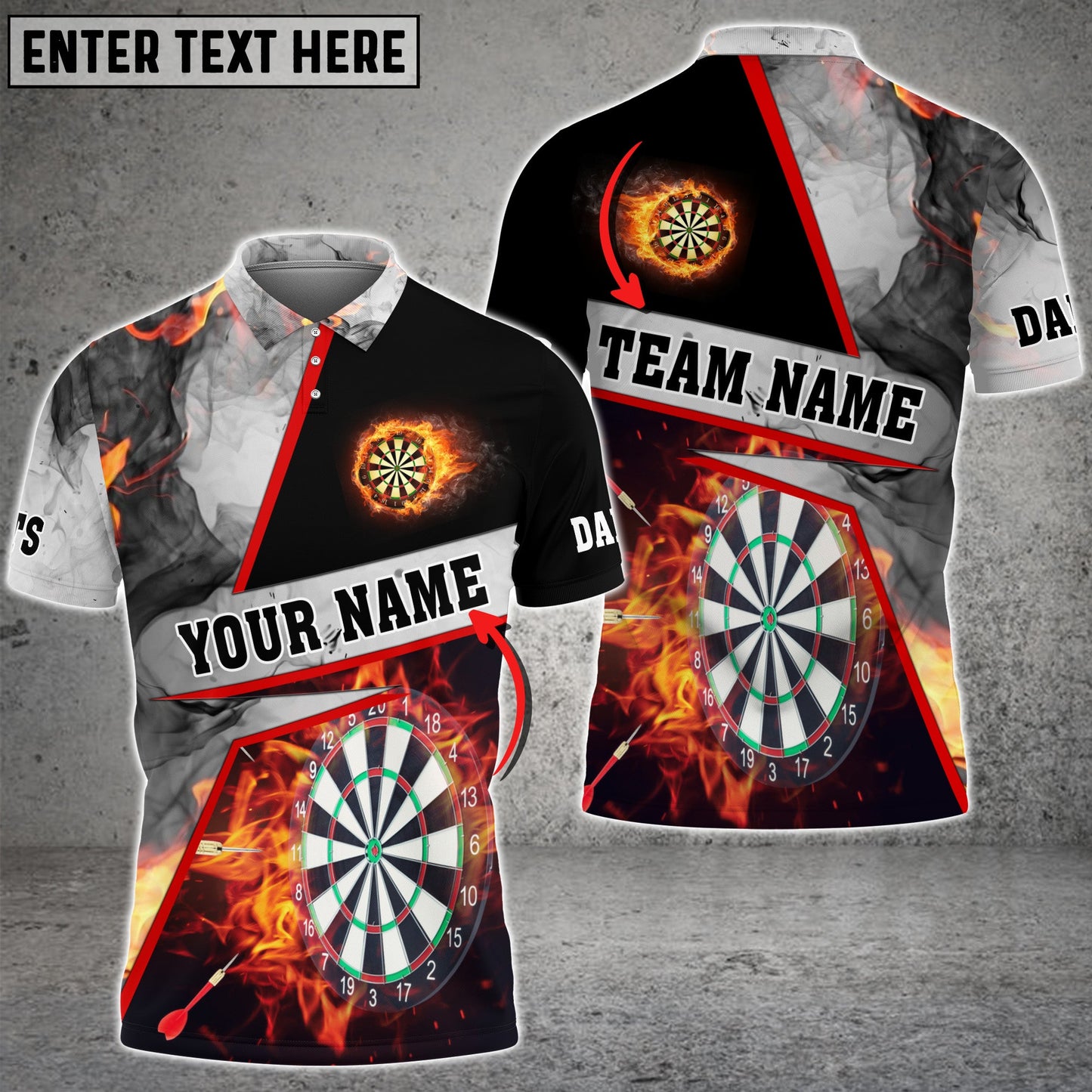 Lasfour Smoke Color Dart Personalized Name 3D Shirt DMA0368